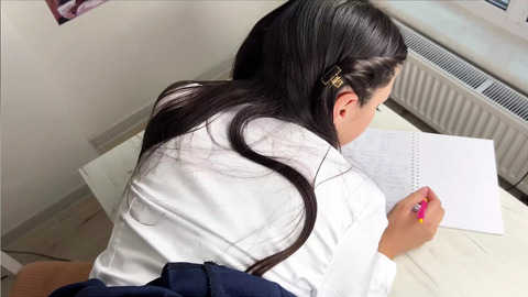 Madonna gets her homework done, filled with filthy free-use cock🍆, creampie inside