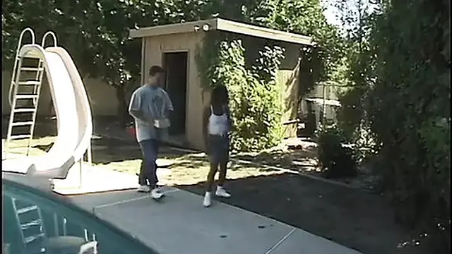 Black beauty receives massive penetration on her smooth genital area