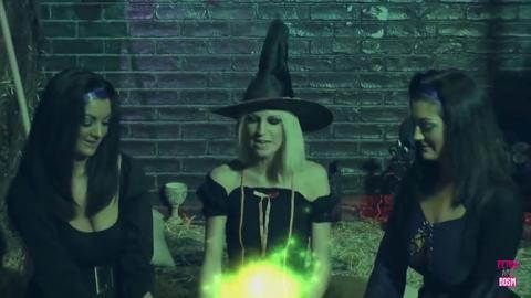 Oh, the Witches Cast Their Spells for a Wild Orgy with Three Stud Muffins