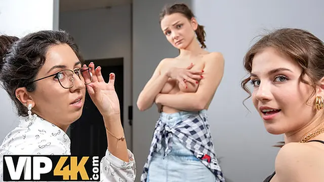 DYKE4K  Strict lady boss can't resist spectacular lesbian threesome in the office