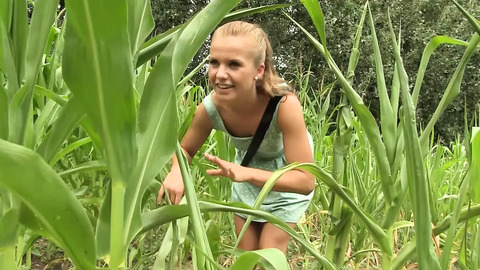 In fields of lust, blond whores ravage each other with dildos, kissing in unbridled depravity