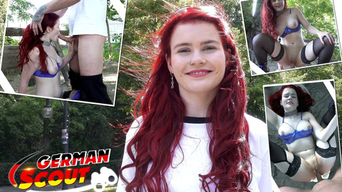 German Scout seduces petite redhead Mia May for rough anal👌 sex at intimate fan viewing