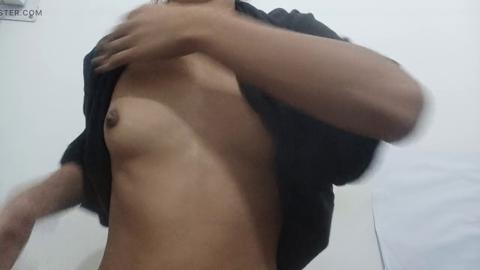 Close-up of extremely gorgeous babe's bald vulva, very steamy