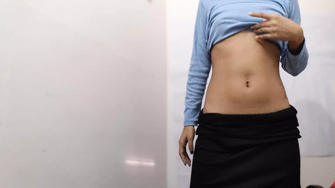 Tight little nympho gets off on solo playtime, pleasuring her sweet kitty with fingers and erotic excitement