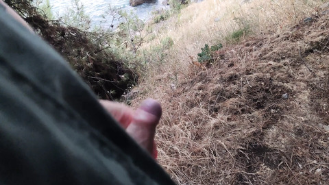 Man Meets Gorgeous Whim Hair Hottie in Woods, Fucks Her Fluffy Bush Hard, Ejaculates Via Hand Job