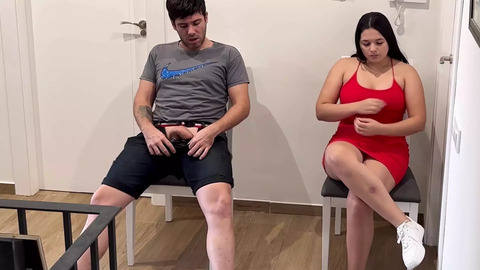 Blowjob in public place: office building busts me sucking cock🍆 hard and deep in waiting room!