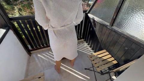 Filthy mess on rooftop railing