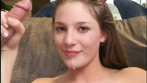 Slutty hottie swallows two cocks and gets blasted with cum in three holes