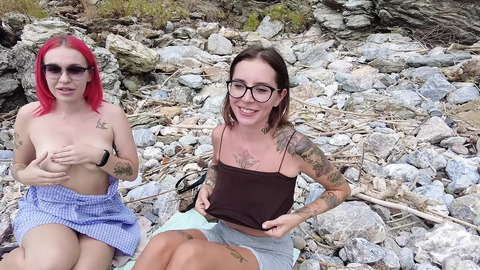 Beachside hookup climaxes in wild public rave featuring hot orgies galore!