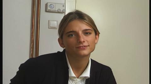 Saucy young German honey gets off on her desktop in full-on solo sex sesh!