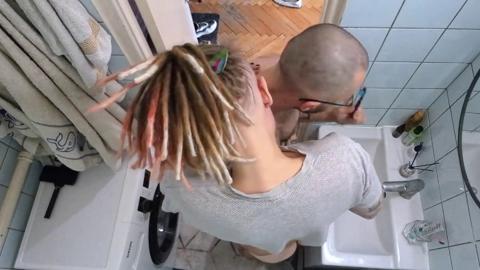 Morning blowjobs and bathroom banging, pussy✌ ravaged raw