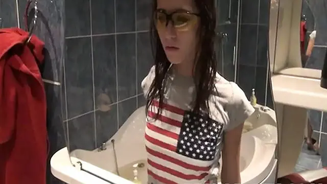 Sweet girl enjoys private🤫 shower🚿 moment