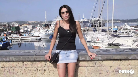 Euro teen Valeria Curtis enjoys a public fuck