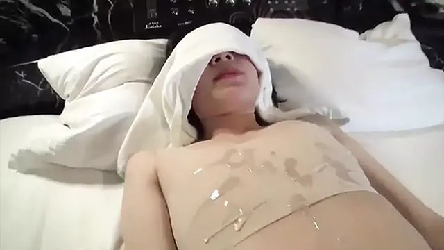 Sweet Asian teen in hot action