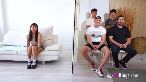AskA Craves Intense Threesome Experience With Four Men!