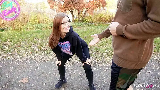 German amateur shower🚿 creampie fuck petite teen tiny Emily caught jogging