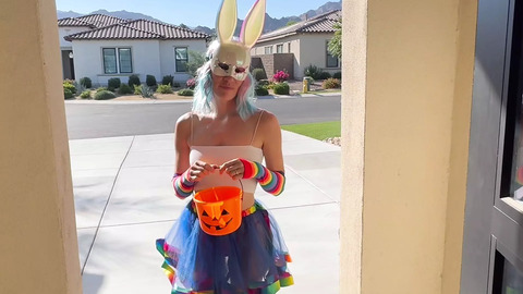Halloween XXX: Bad Bunny Tricks for Treats with Cumshots & Squirt