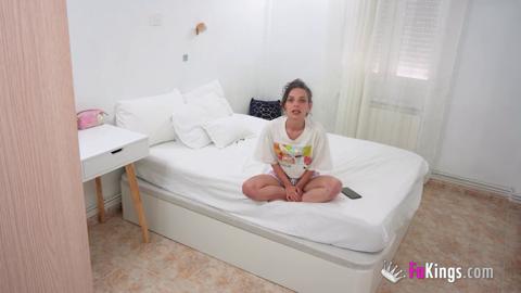 Young Spanish babe sets up a surprise for her panty-sniffing flatmate