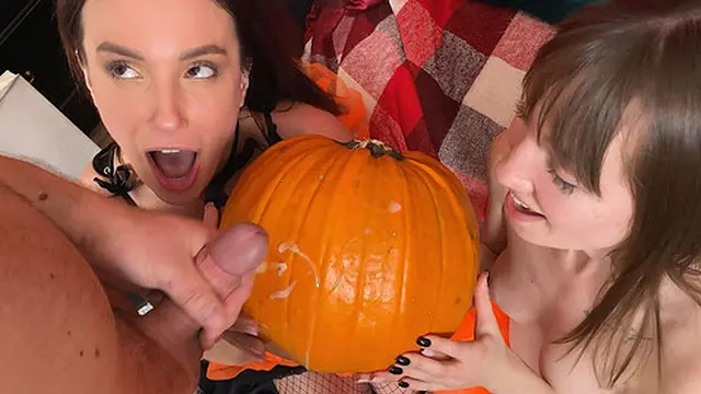 4K Steamy Kate Quinn & Mary Frost Halloween Triplex淫乱狂欢