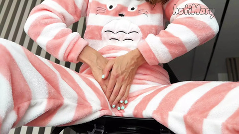 Horny🥵 Schoolgirl Masturbates Her Small Breasts & Pissypussy, Achieving Intense Orgasm💦 In Pajamas