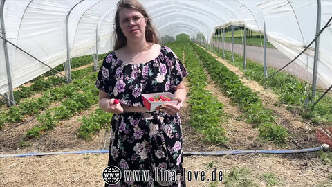 Slut? Let the farmer fuck and cum for some strawberries!