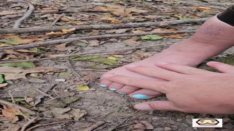 tied up alone in the cold forest and get fingered by a stranger
