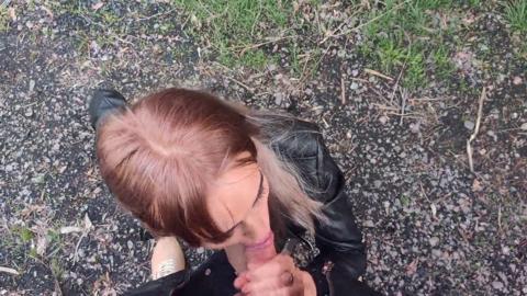 fucked a gorgeous girl in stockings and high heels on the street doggy style