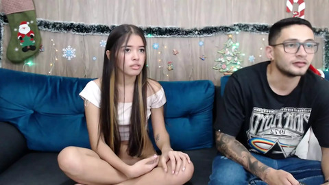 Teen's Christmas Fiesta: Ass🍑 Gagged, Cum Filled