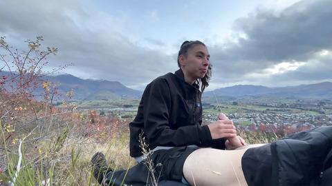 Mountain Adventure: Rough Blowjob & Deep Throat swallow