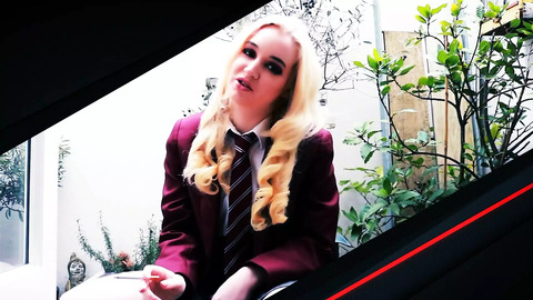 Two Seductive Schoolgirls Give Their Teacher Throat Pleasure & Snowball His Creamy Load