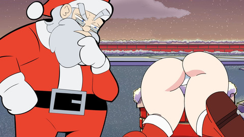 Hot Brunette's Naughty😈 Night with Santa in the Chimney