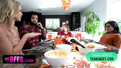 Thirsty Blonde Seduces BF Before Turkey Day XXXFeast