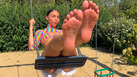 Poor Petite Latina Violeta Grey Found at Playground for Feet Play