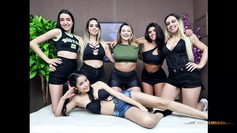 Top Girls' Extreme gangbang: Liters of Spittle Devoured