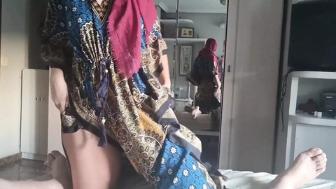Steamy Hijab Chick Sucks Massive Dicks