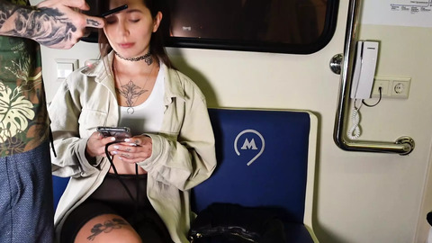 Public Sucked & Fucked in Train Car!