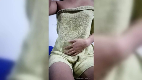 Hot 18 year old girl with perfect tits films herself for her teacher Real homemade video