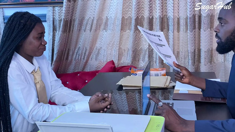 Boss Spreads Wife's Legs in Office for Job Deal