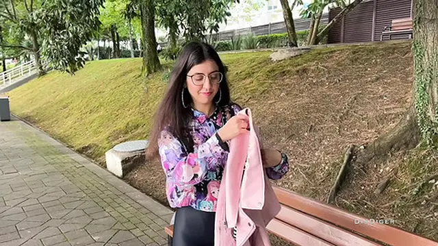 Picked up a sweetie on the street &mdash;  had rough sex and spilled cum on her glasses