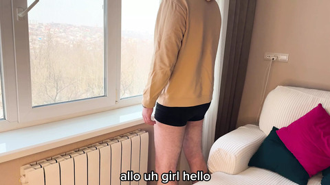 Housekeeper Sucked and Got Cock in Tiny Pussy After Cleaning - Russian Amateur with Talking and English Subtitles