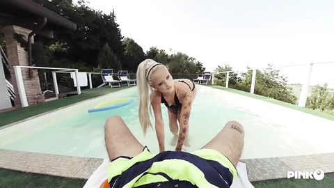 POV in the swimming pool for Nina Fiore!