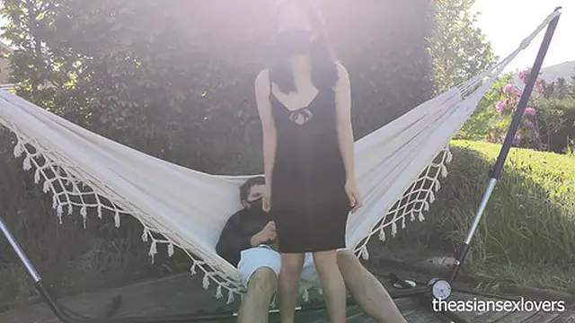 My Asian Neighbor Helps Me Test My Hammock It Ends in Orgasm and Creampie