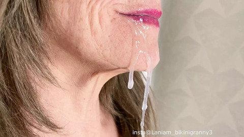 Old Whore's Bouncing Titties Devour Cum Extreme Gag Sucking
