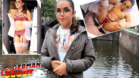 German Scout: Lusty Latina Teen With Glasses Esperanza Del Horno's Pickup For Casting Carnal Encounter
