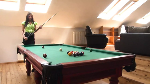 Pool Table Blowjob and Hardcore Fuck