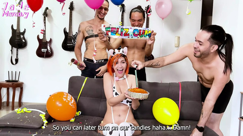 Celebrate My Bday with Me! I Ended up Eating a Cake of Cum!