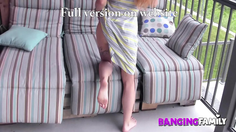 Banging Family - A Dude Fucks his StepSister PoV on the Balcony