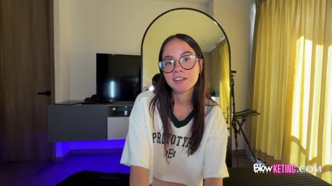 Beautiful skinny nerdy 18yo learns to suck but loves to fuck