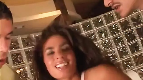Twelve inches deep throating a high heel stiletto-wearing Latina siren