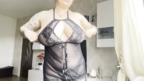 Big boobs pussy play with sexy black outfit